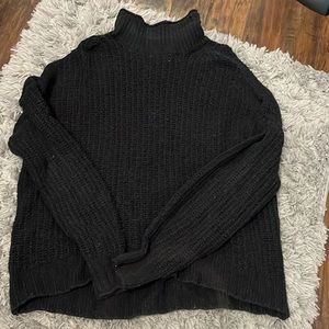 american eagle black mock neck sweater